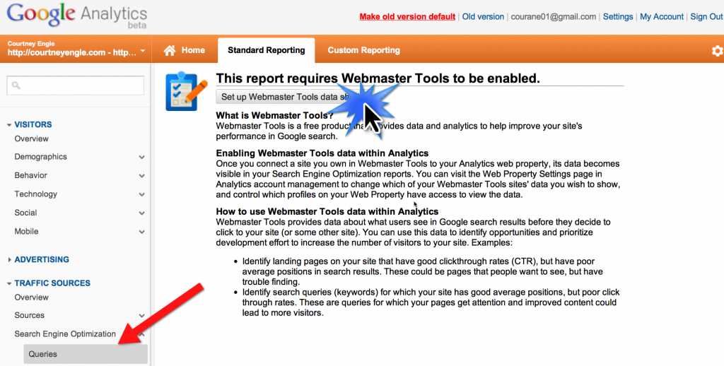 Google Analytics Webmaster Tools