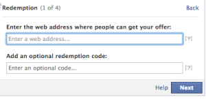 facebook offer redemption