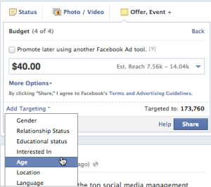 facebook offer targeting