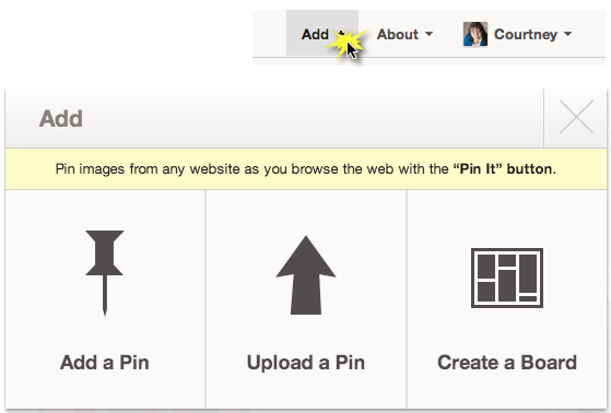 pinterest add window