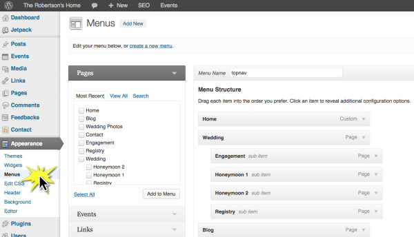 WordPress Menus