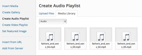 create audio playlist in WordPress