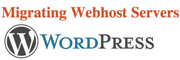 The image is showing the process of transferring webhost servers for a WordPress website. Full Text: Migrating Webhost Servers W WORDPRESS