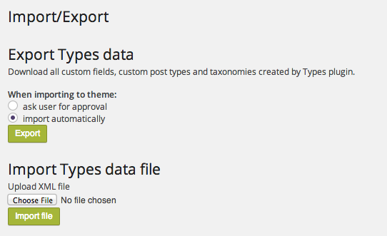 types import export