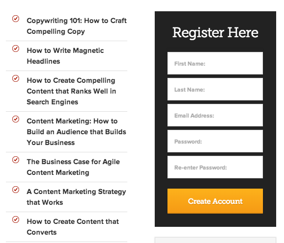 landing page email opt in