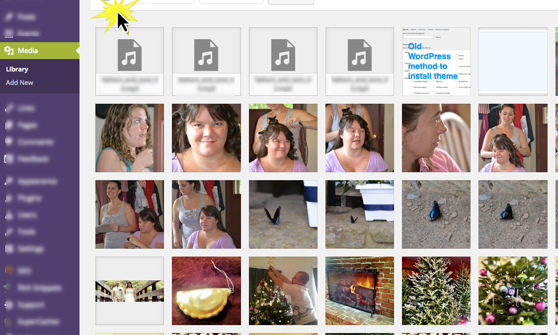 WordPress Media Library List and Grid View