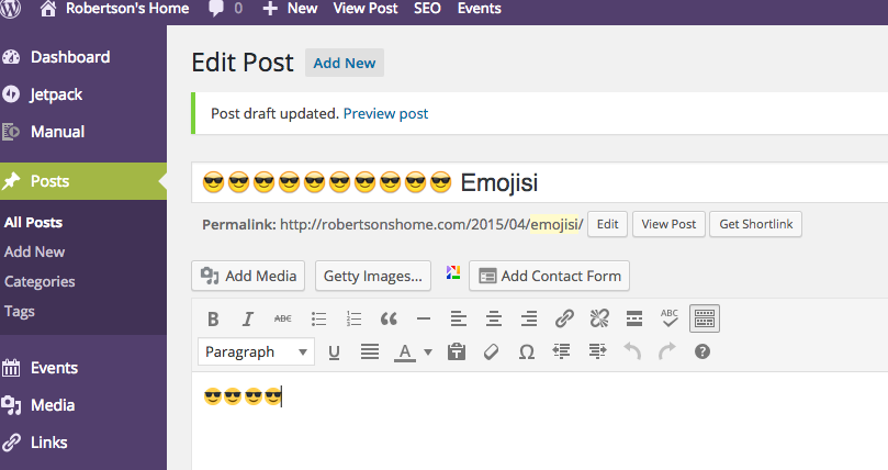 emoji WordPress 4.2