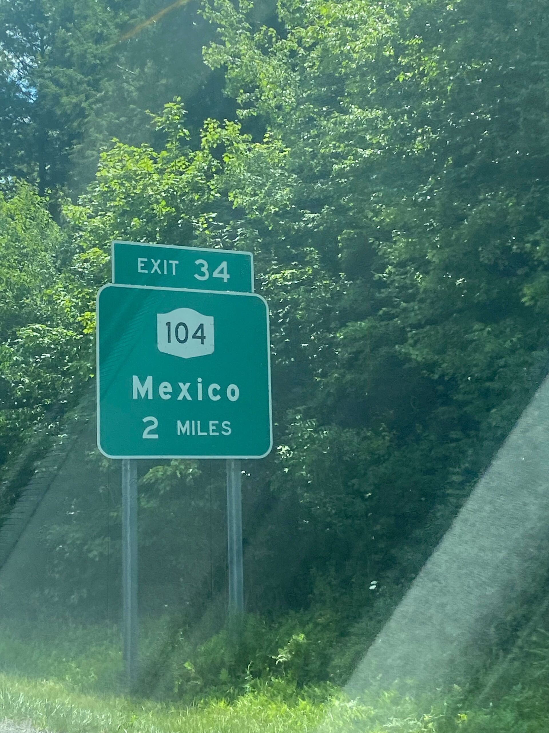 Roadsign of Mexico NY